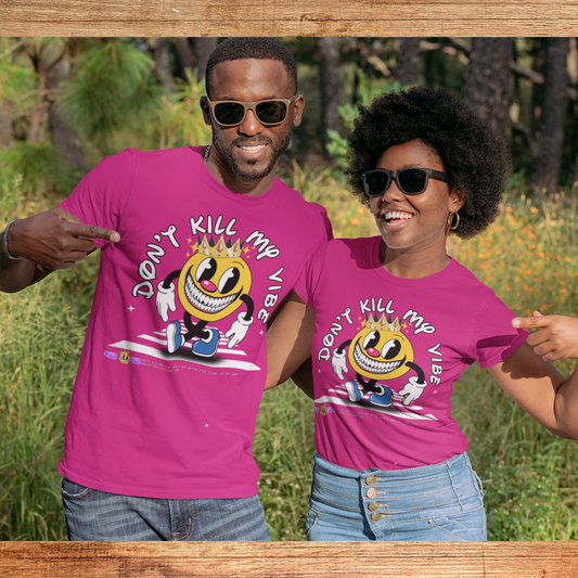 Dont kill my vibe 100% cotton t-shirt tee-shirt teeshirt tshirt t tee shirt smiley face smile crown good vibes  